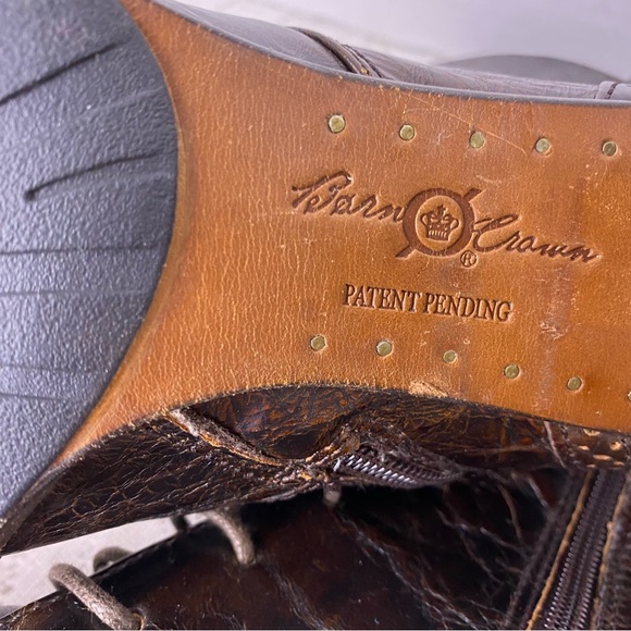 Born Crown Cranford Leather Ankle Boots 8 M Brown Wingtip Lace Up Boots - Picture 10 of 11